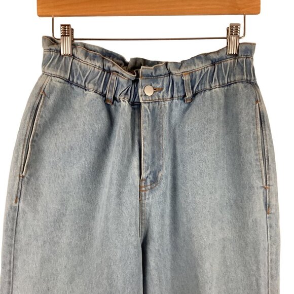 Entro The Dani‎ Elastic Waist Light Wash High-Waisted Jeans Small Relaxed Denim - Picture 4 of 8